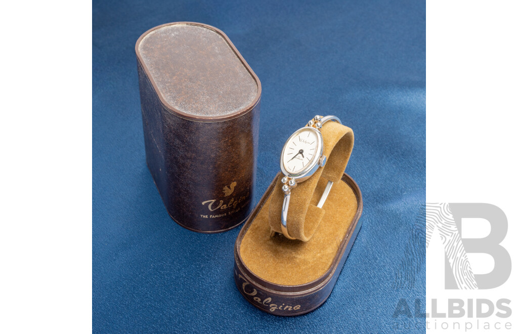 925 Sterling Silver Valgine Swiss Wire Bangle Watch