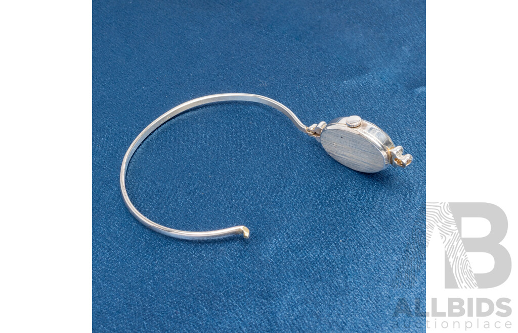 925 Sterling Silver Valgine Swiss Wire Bangle Watch