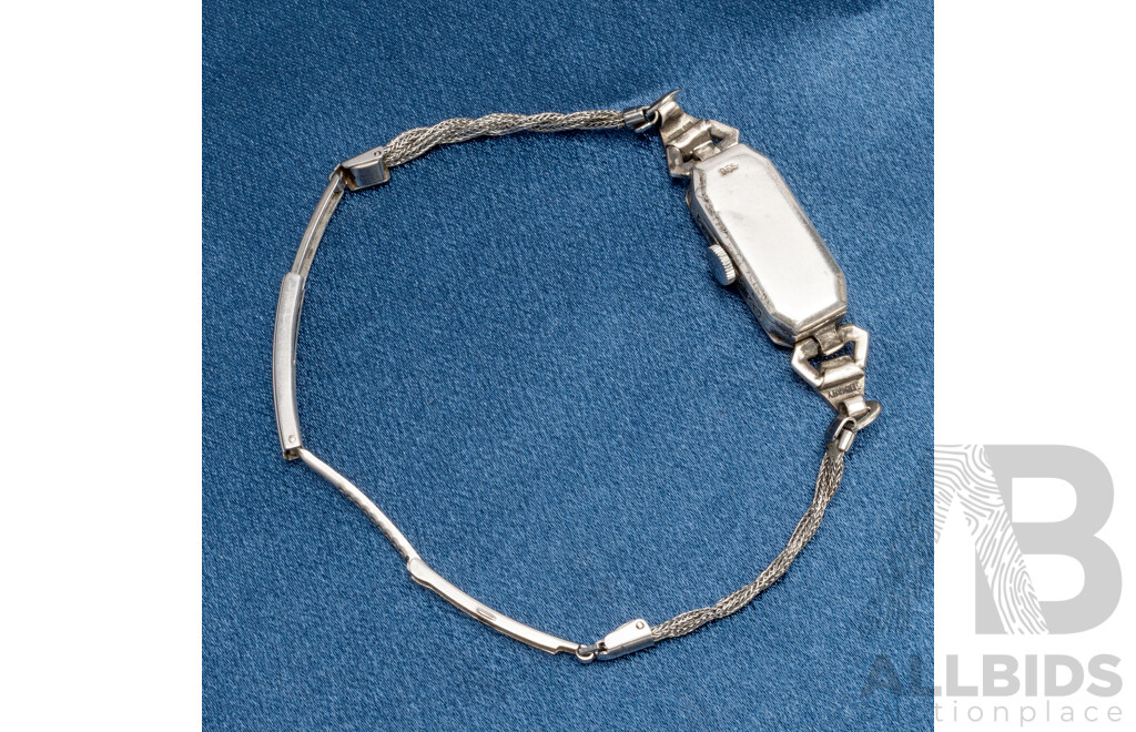 Vintage Sterling Silver Kestenmade Permaware Womens Watch. Macasite Stones