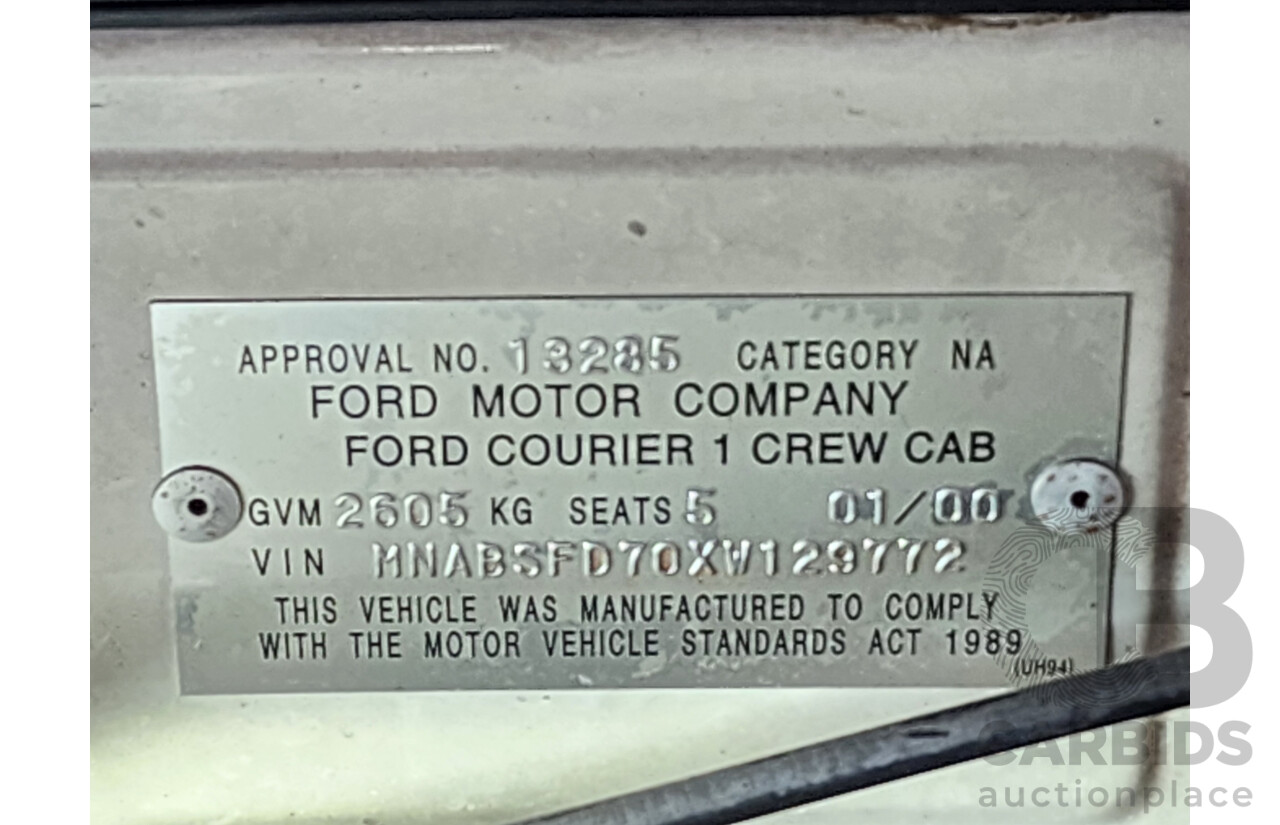 1/2000 Ford Courier XL PE Crew Cab P/Up White 2.6L