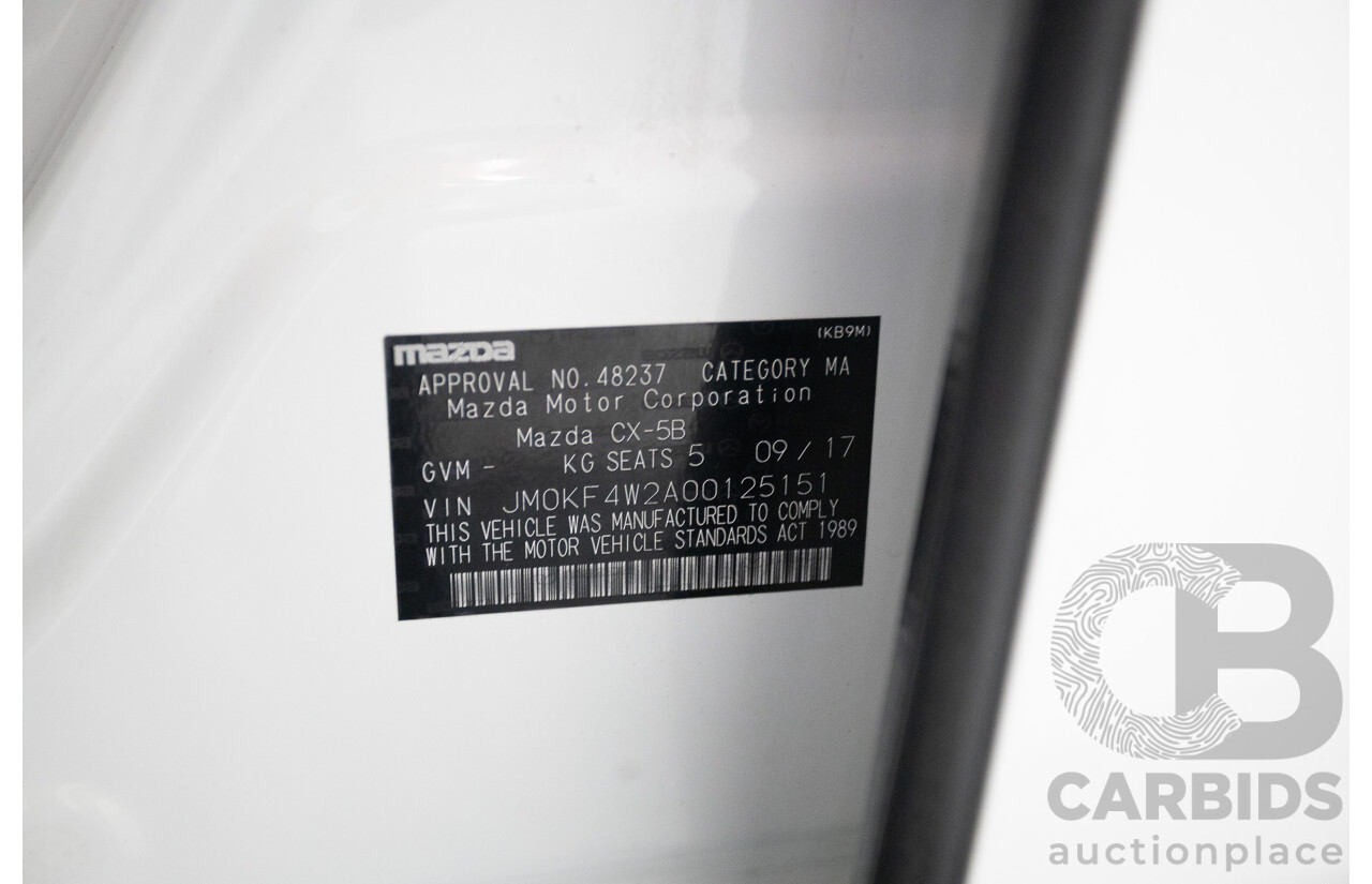 09/2017 Mazda CX-5 Akera (AWD) MY17.5 (KF SERIES 2) 4D Wagon Snowflake White Pearl Turbo Diesel 2.2L