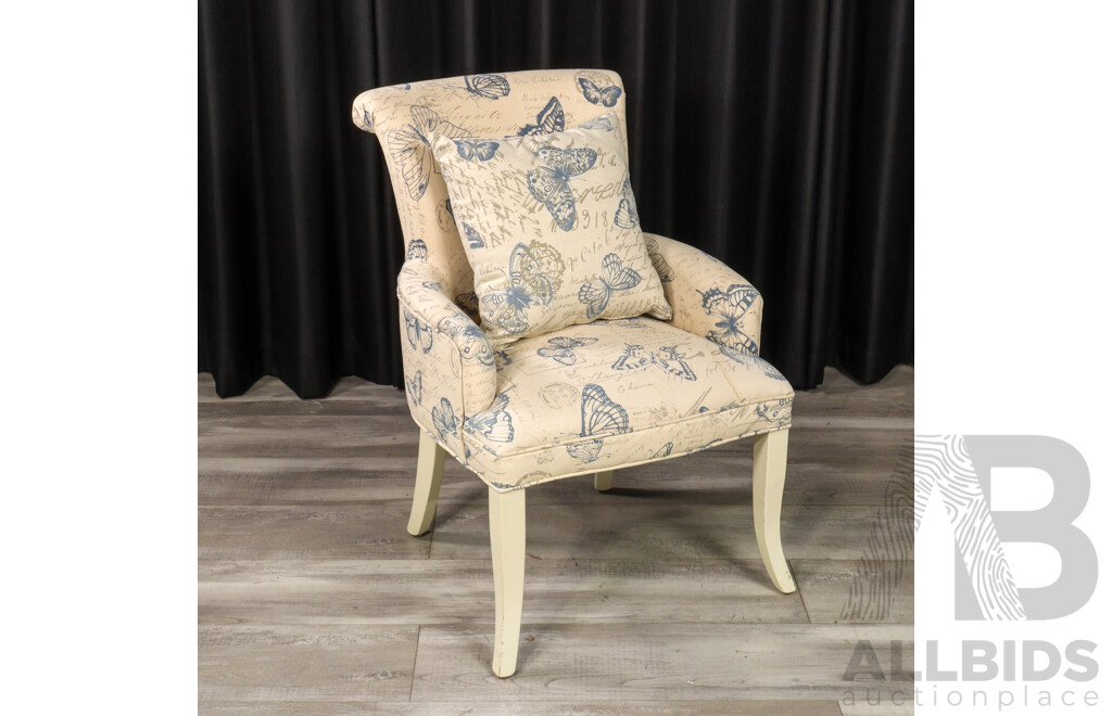 French Style Linen Bedroom Chair