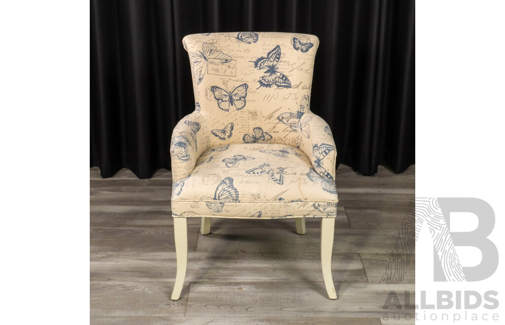French Style Linen Bedroom Chair