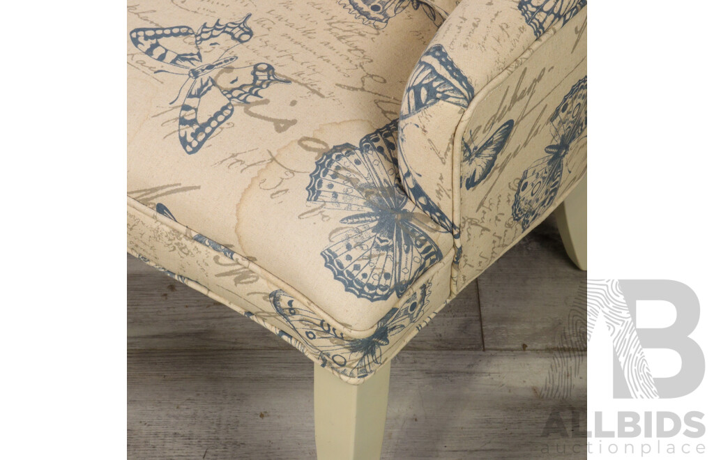 French Style Linen Bedroom Chair