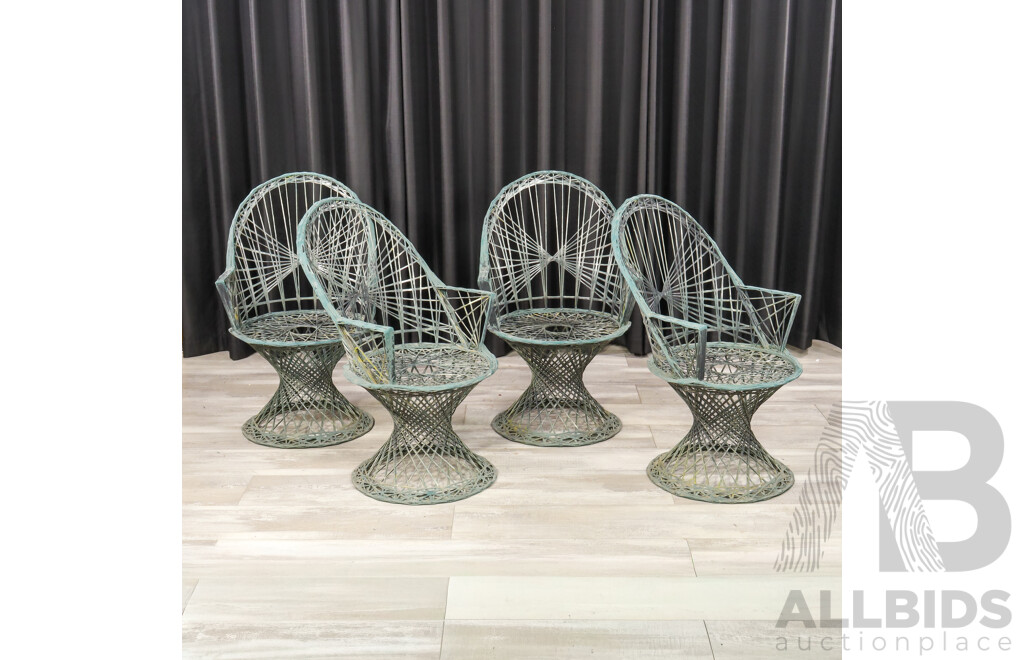 Vintage Spun Fiberglass Five Piece Outdoor Suite by Russell Woodard