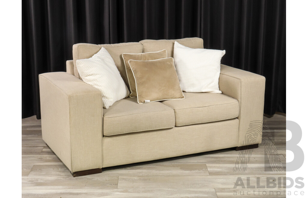 Large Fabric L Shaped Lounge Suite with Ottoman