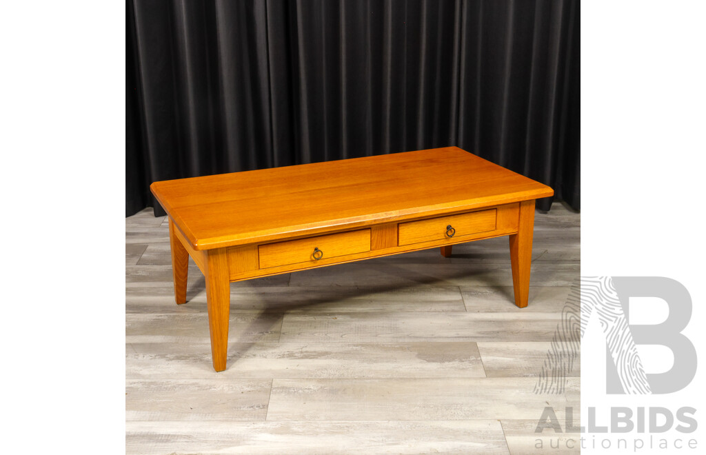 Modern Timber Coffee Table with Two Drawers