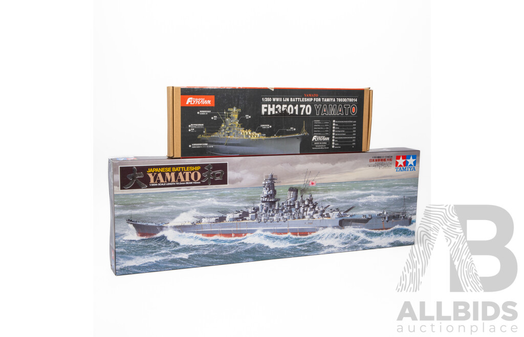 Tamiya Model Yamato Battleship with Flyhawk High Detail Kit - 1:350 Scale
