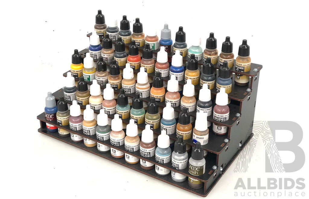 Assorted Hobby Paint - 5 Tier Rack