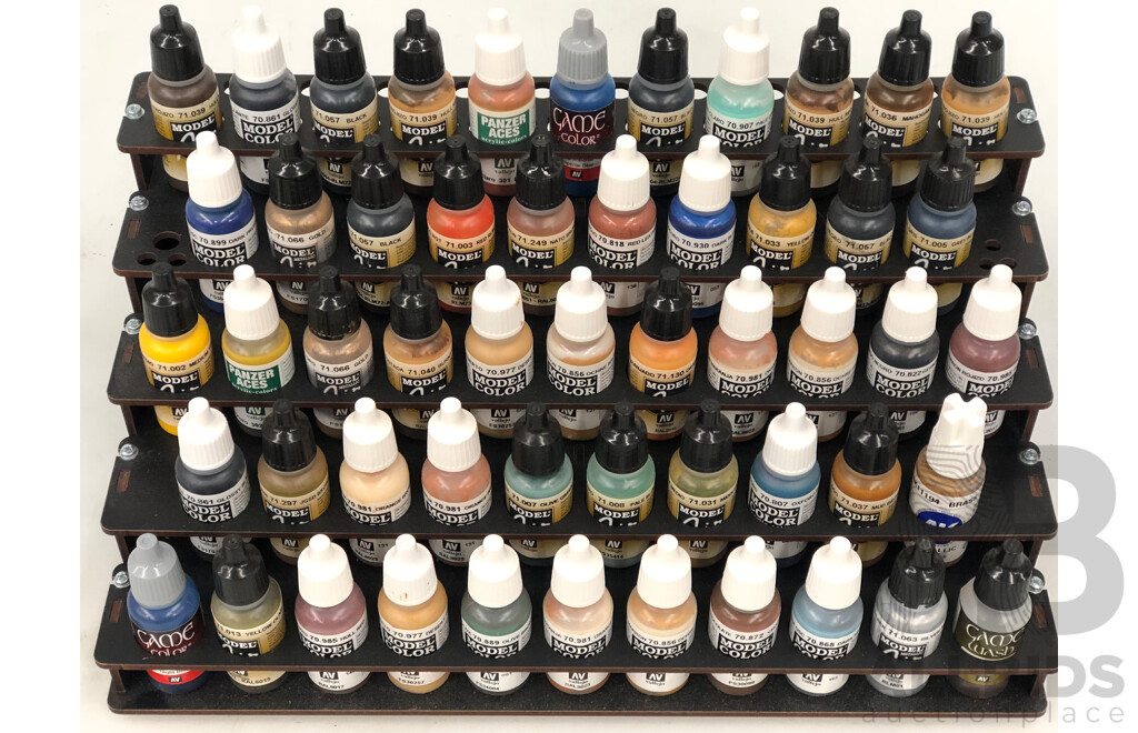 Assorted Hobby Paint - 5 Tier Rack