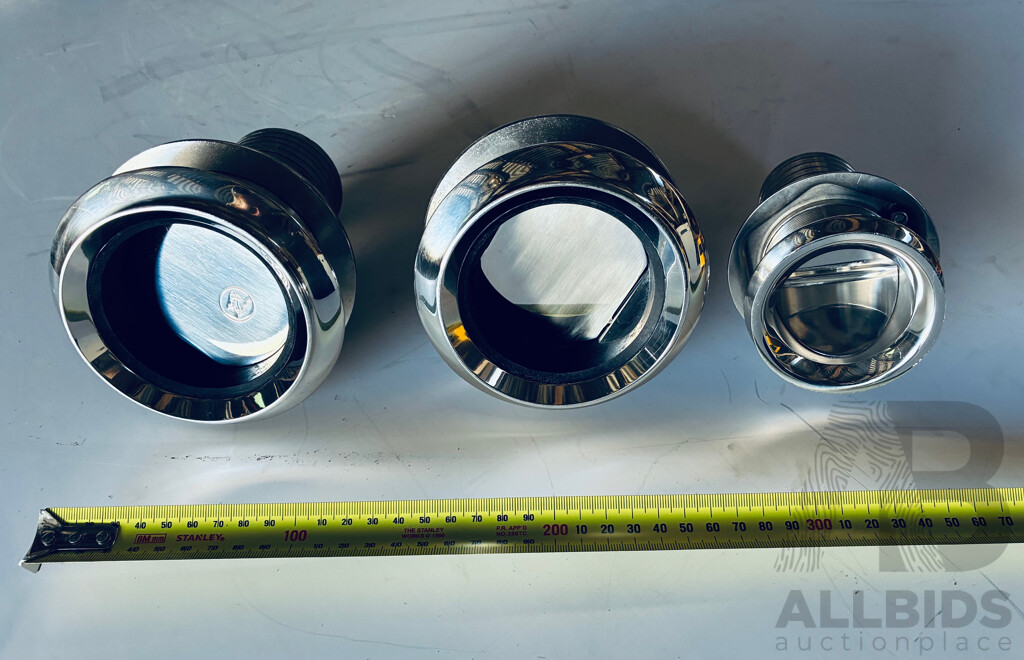 Stainless Steel Skin Fitting /Thru-Hull Exhaust Pipe Fittings  - Lot of 3