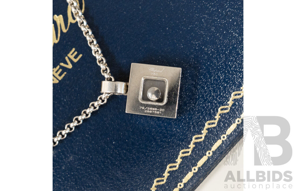 Chopard Geneve 18ct White Gold Necklace and Diamond Pendant - Length 39.5cms