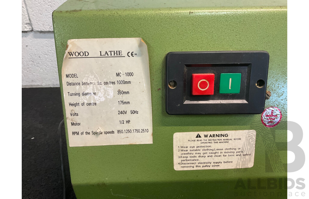 Industrial Grade Lathe (MC-1000) with Vintage Wood Carving Chisel Tools - Marphles and Others