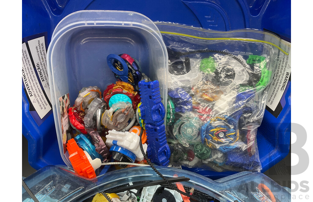 Huge Beyblade Bundle, Including Many BeyBlades and Two Battle Stadiums