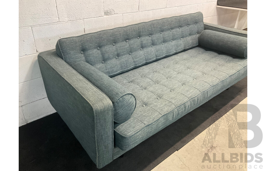 3 Seater Fabric Sofa (Blue-gray)