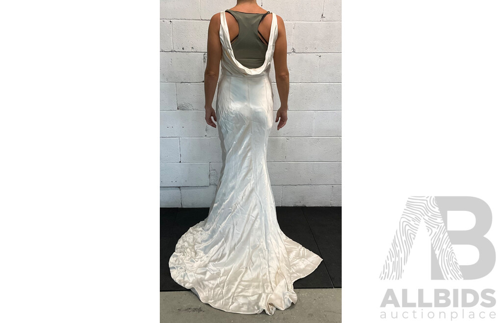 Beige Silk Fishtail Dress/Gown