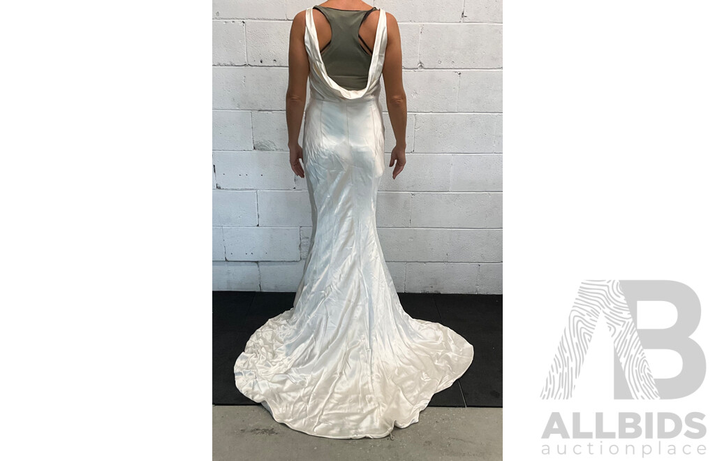 Beige Silk Fishtail Dress/Gown