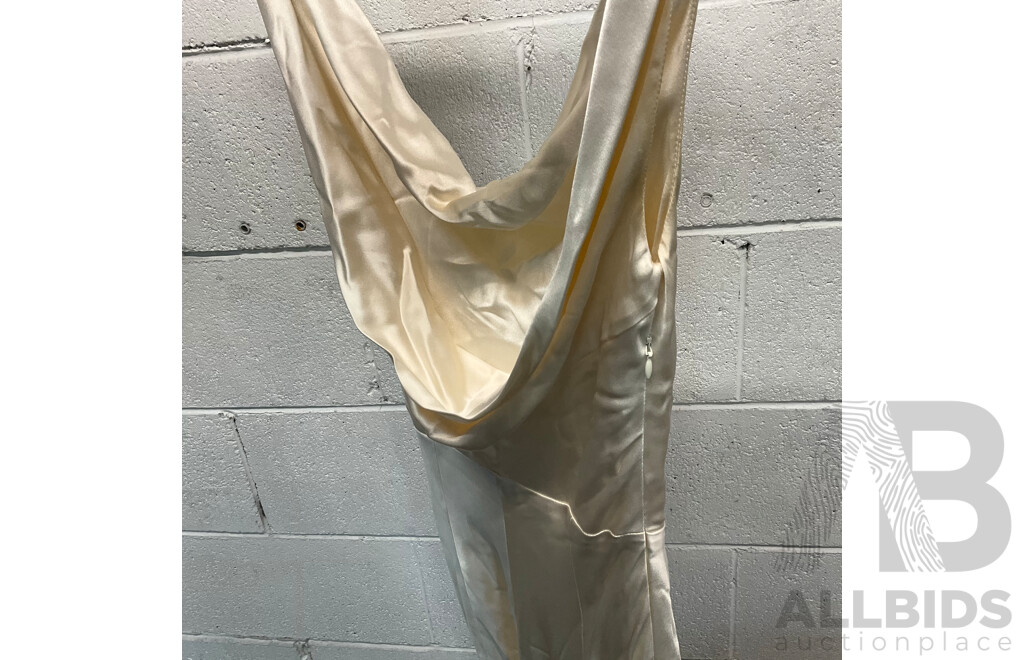 Beige Silk Fishtail Dress/Gown