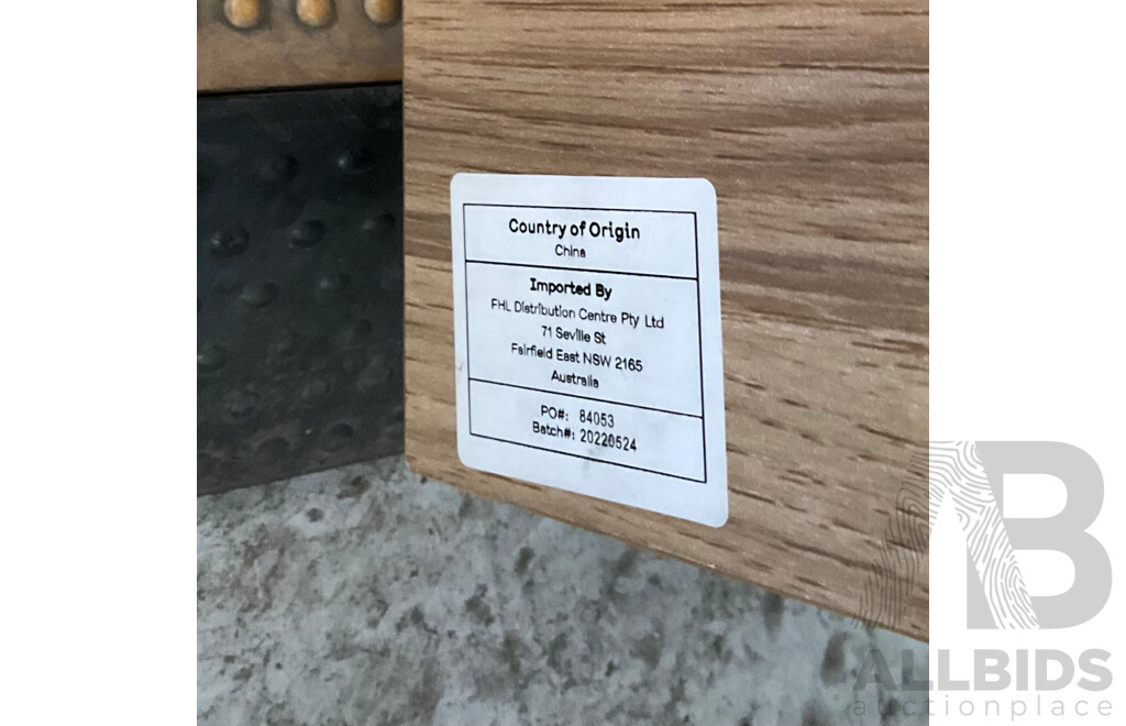 FHL Dinning Table - Timber Top Metal Leg