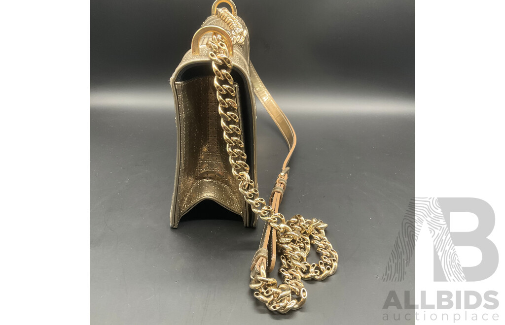 Diorama Flap Bag in Metalic Gold Branded CHRISTIAN DIOR