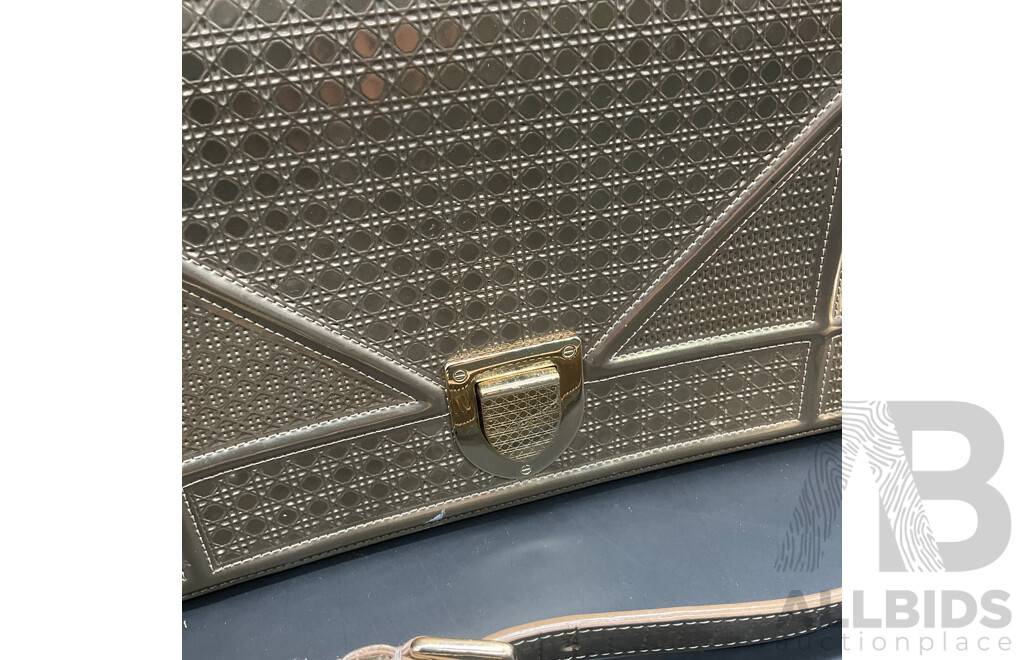 Diorama Flap Bag in Metalic Gold Branded CHRISTIAN DIOR