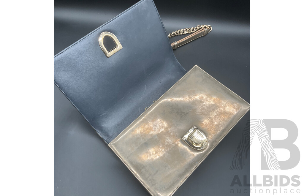 Diorama Flap Bag in Metalic Gold Branded CHRISTIAN DIOR