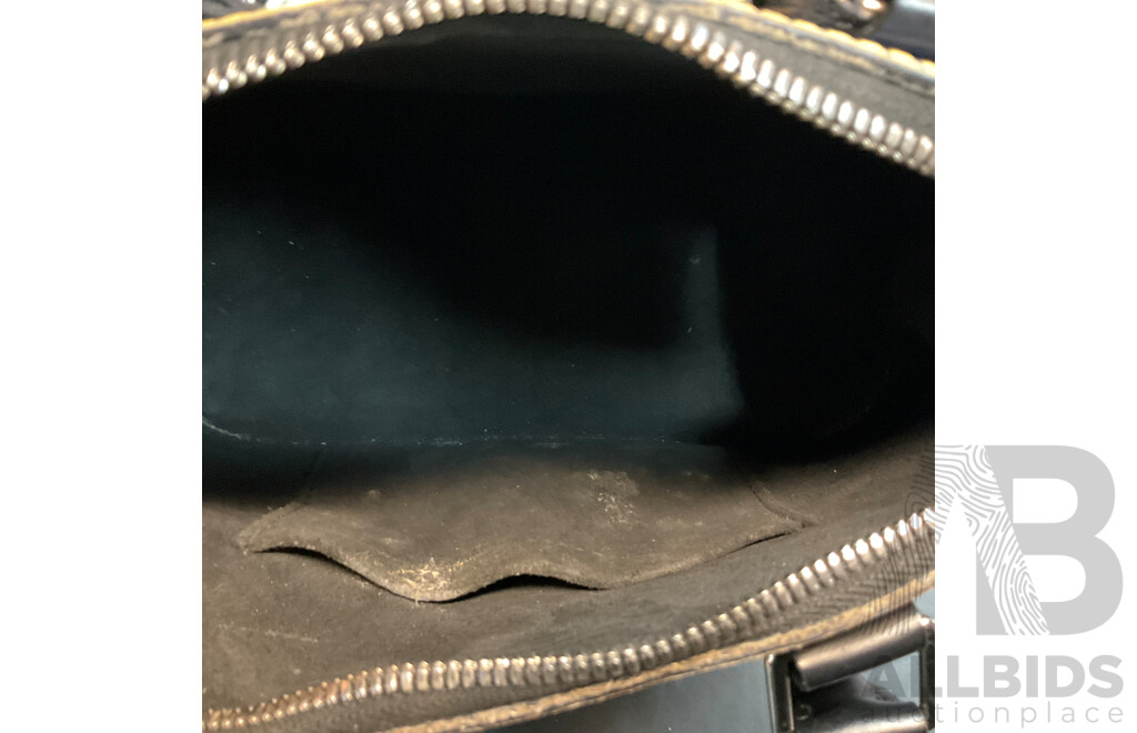 Alma BB Bag in Blue Epi Denim Leather and Bag Scarf Branded LOUIS VUITTON