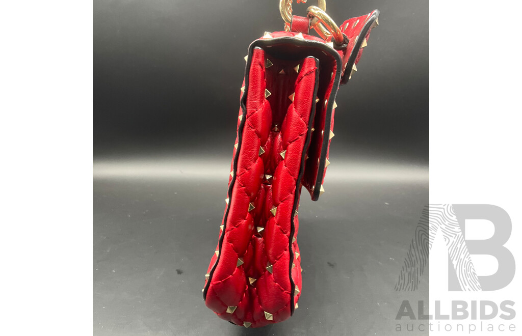 Rockstud Spike Quilted Red Bag Branded VALENTINO GARAVANI