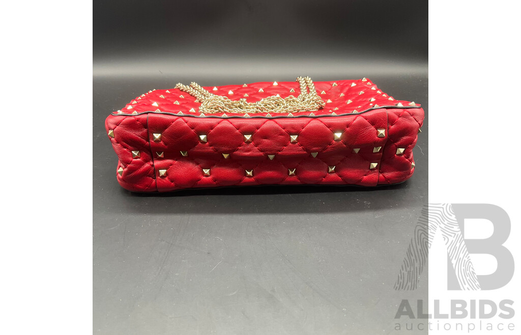 Rockstud Spike Quilted Red Bag Branded VALENTINO GARAVANI