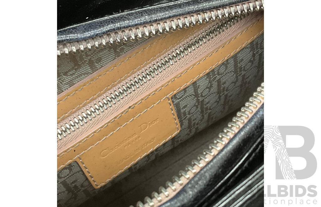 Lady Black Patent Leather with Signature Cannage Stitching Bag Branded CHRISTIAN DIOR