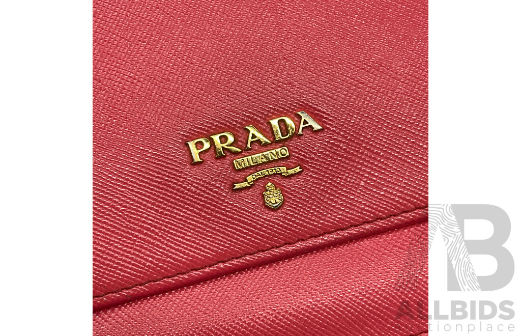 Fragola Saffiano Wallet on Chain Crossbody Bag Branded PRADA