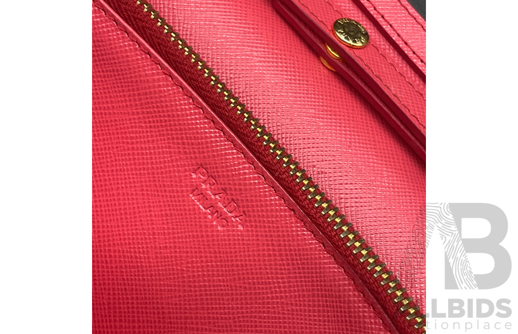 Fragola Saffiano Wallet on Chain Crossbody Bag Branded PRADA