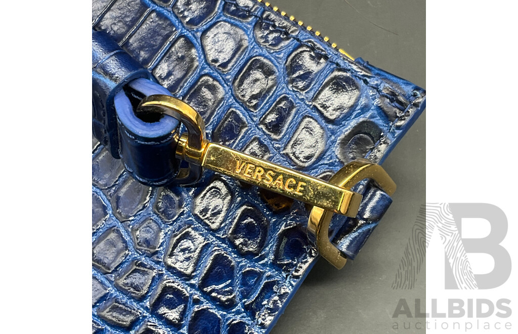 Crocodile Embossed La Medusa Pouch Branded VERSACE