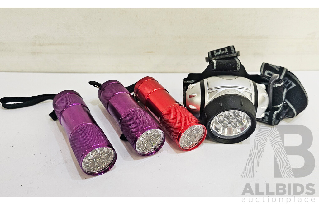 Assorted Lot of Torches/Headlamp