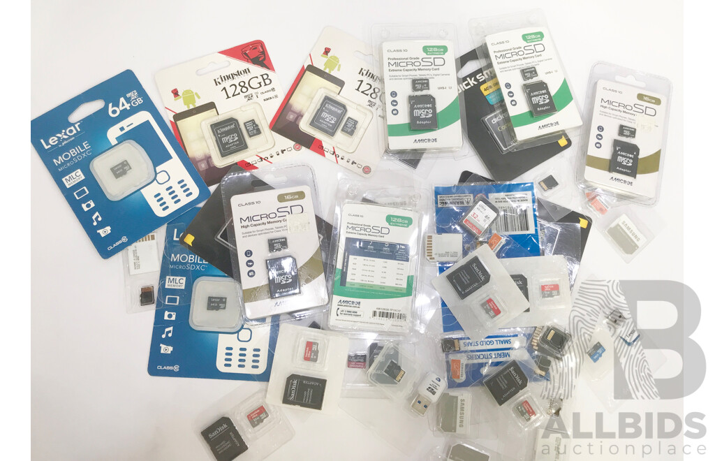 Assorted SD and MicroSD Cards