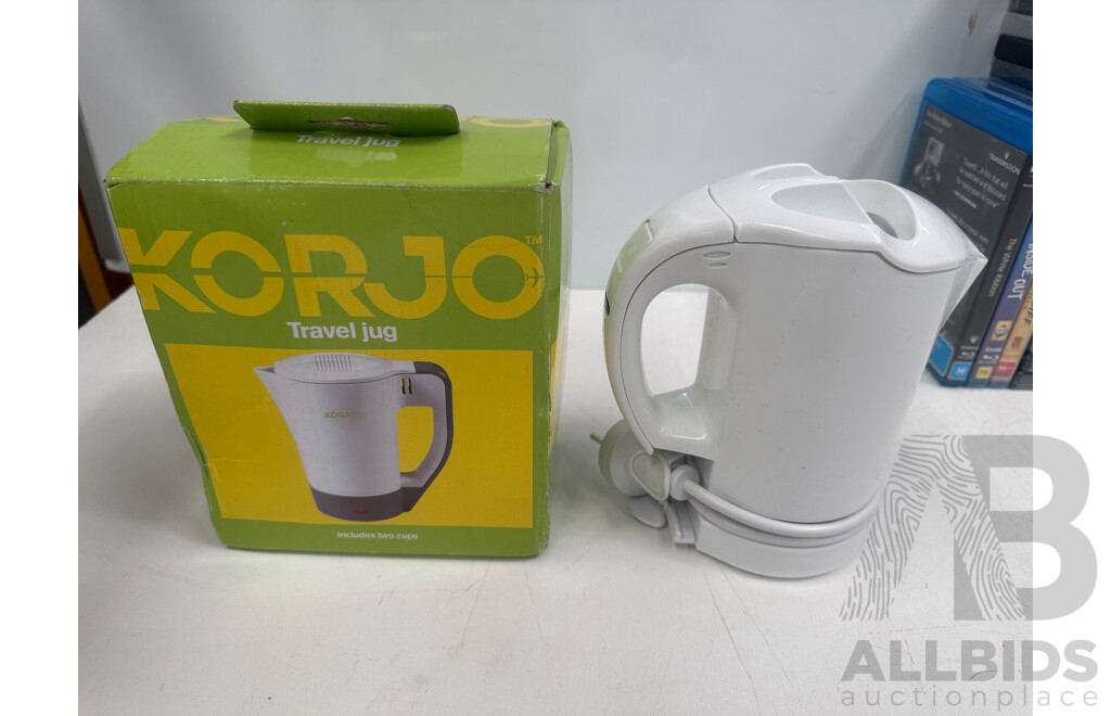 Assorted DVD's Blu Rays, Travel Kettles X 2.