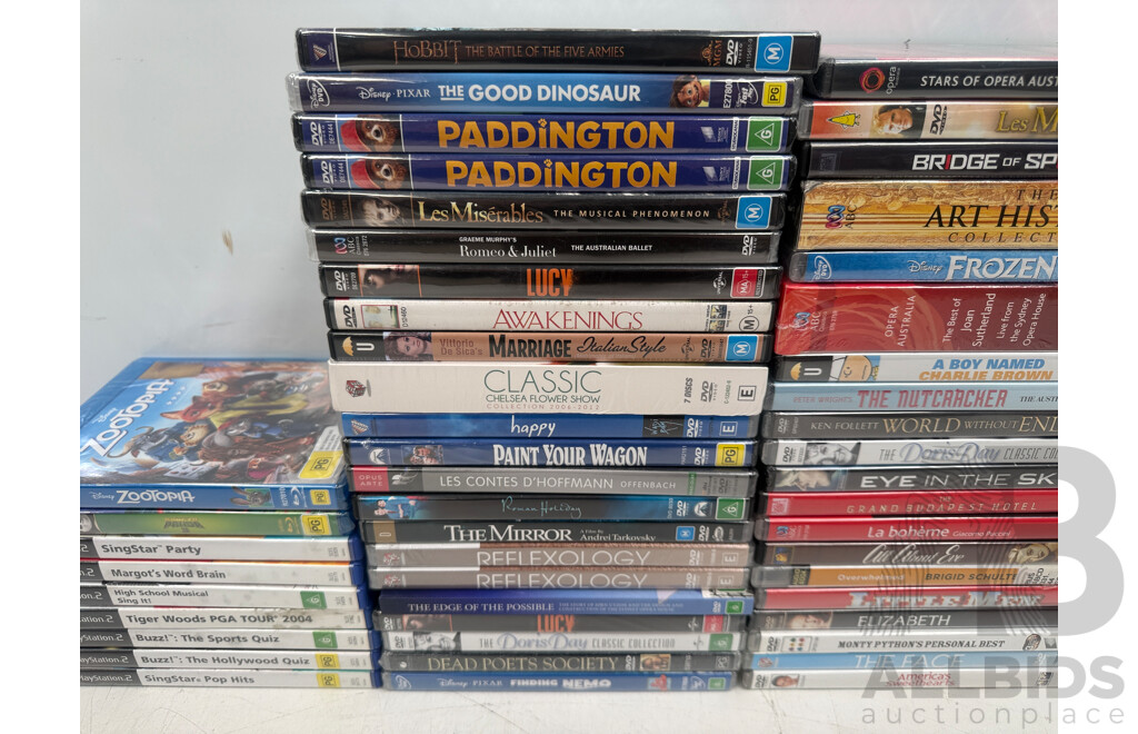 Assorted DVD's Blu Ray PS2 Games