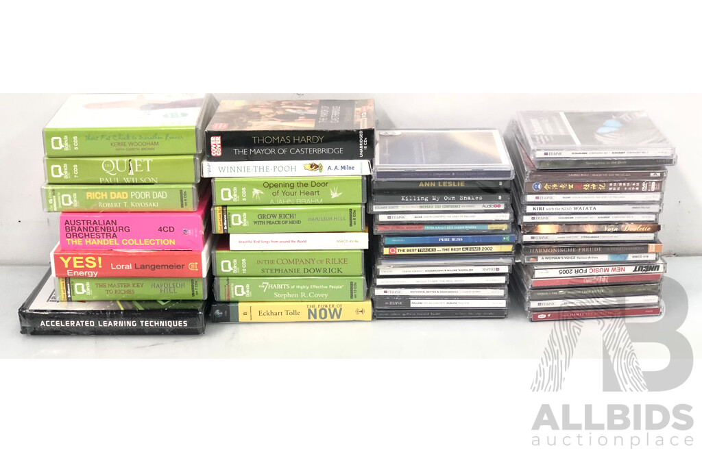 Selection of Various Audio Books, Music and Self Help CD's- Lot of 46 - New