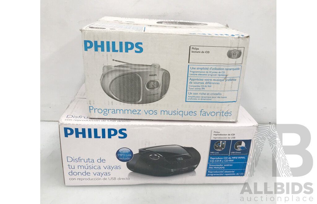Philips CD Soundmachine and Soundmachine CD Player  - Lot of 2 (Brand New)