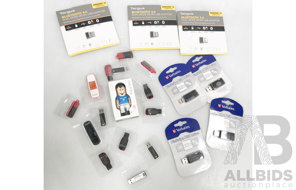 Assorted USBs and Bluetooth Dual Mode Micro USB Adaptors