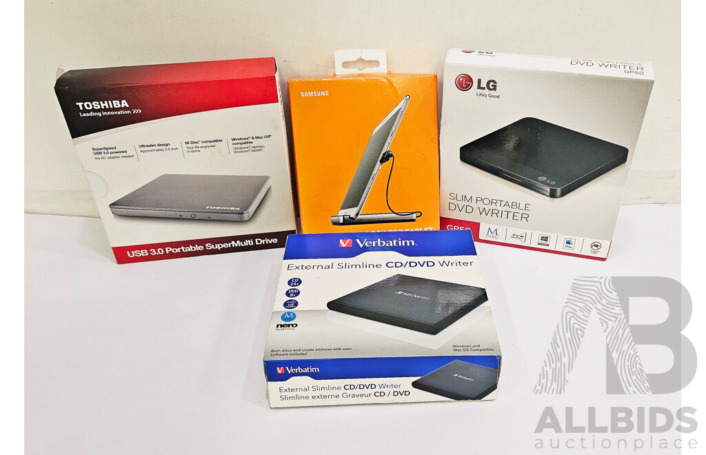 Assorted Lot of DVD Writers & Tablet Dock