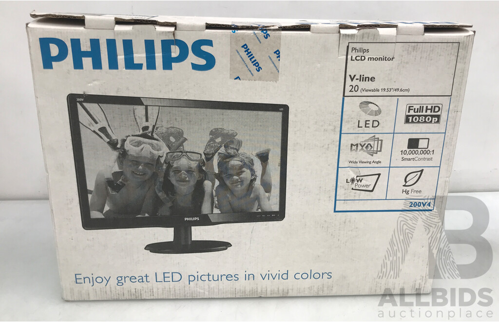 Philips 20 Inch LCD Monitor with LED Backlight - Brand New