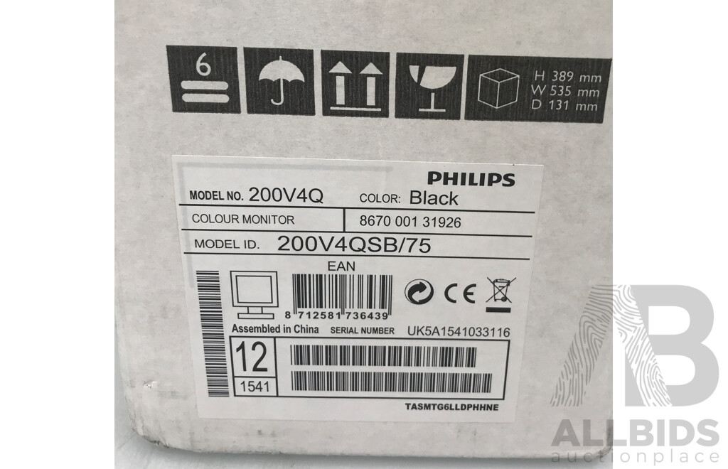 Philips 20 Inch LCD Monitor with LED Backlight - Brand New