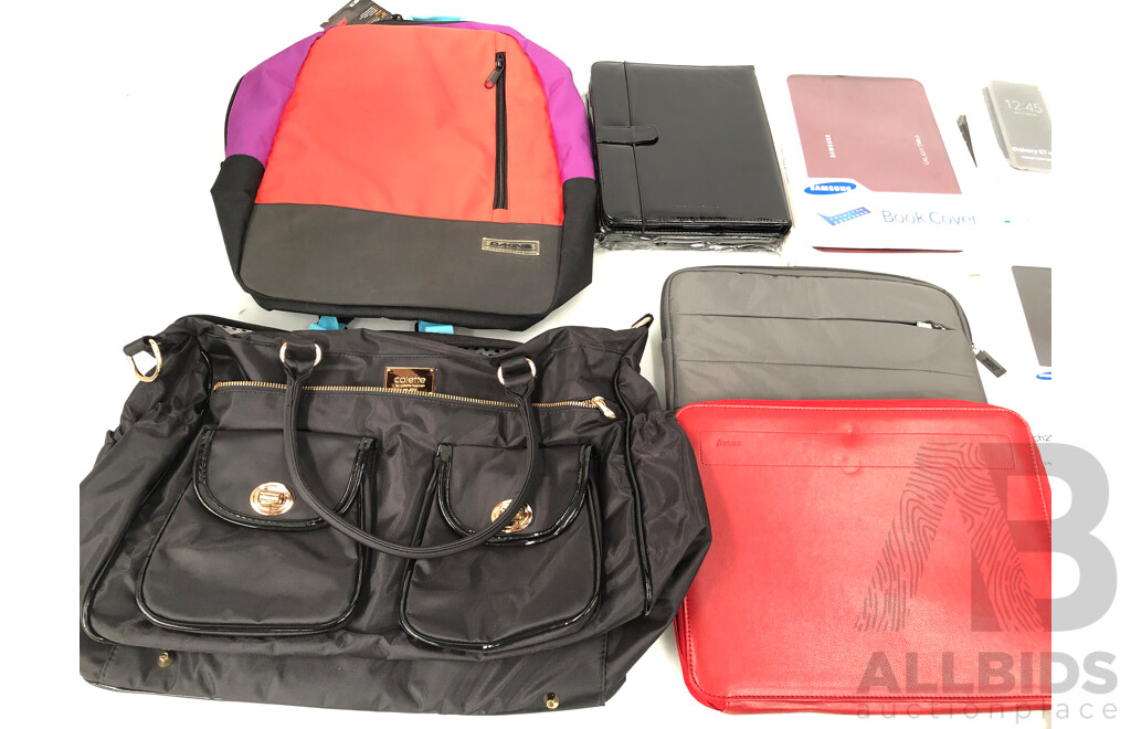 Women's Handbag, Backpack, Laptop Pouches, Tablet Pouches and Phone Covers - Lot of 32 - Brand New