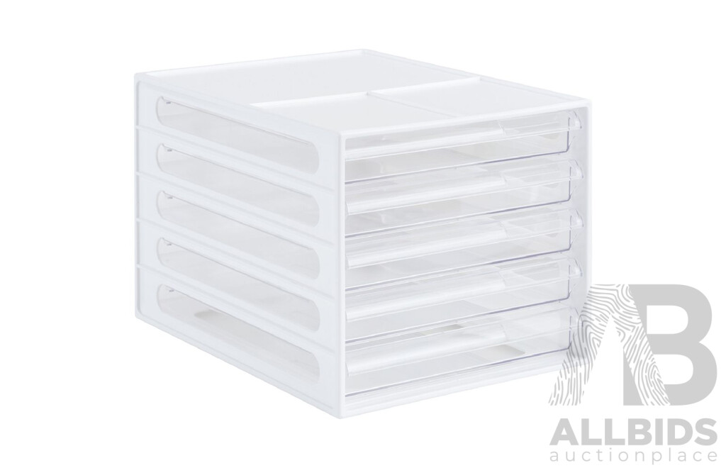 Livinbox Five Drawer Office Desktop Organiser - Lot of Six - New