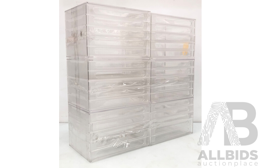 Livinbox Five Drawer Office Desktop Organiser - Lot of Six - New