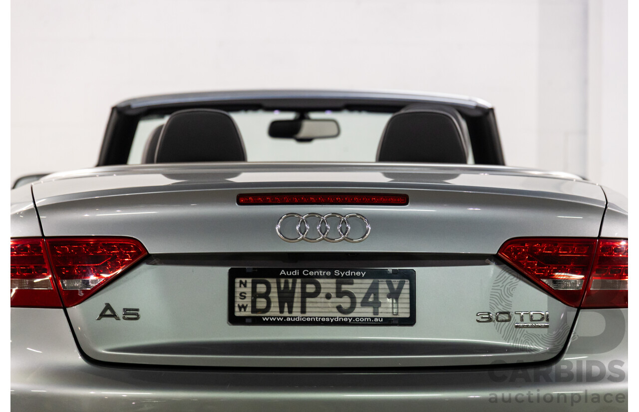 5/2011 Audi A5 3.0 TDI S-Line Quattro 8T MY11 2d Cabriolet Quartz Grey Metallic Turbo Diesel 3.0L