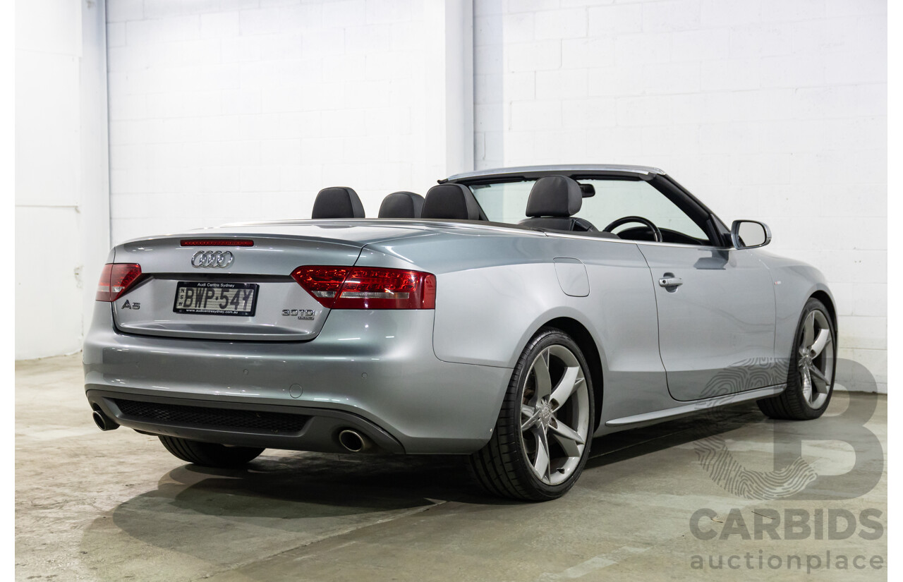 5/2011 Audi A5 3.0 TDI S-Line Quattro 8T MY11 2d Cabriolet Quartz Grey Metallic Turbo Diesel 3.0L