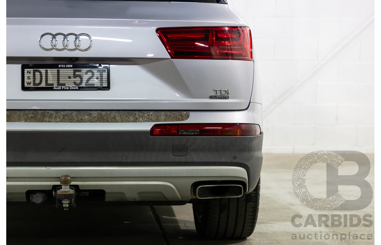 07/2016 Audi Q7 3.0 TDI Quattro (160kW AWD) 4M MY17 4D Wagon Floret Silver Metallic Turbo Diesel V6 3.0L