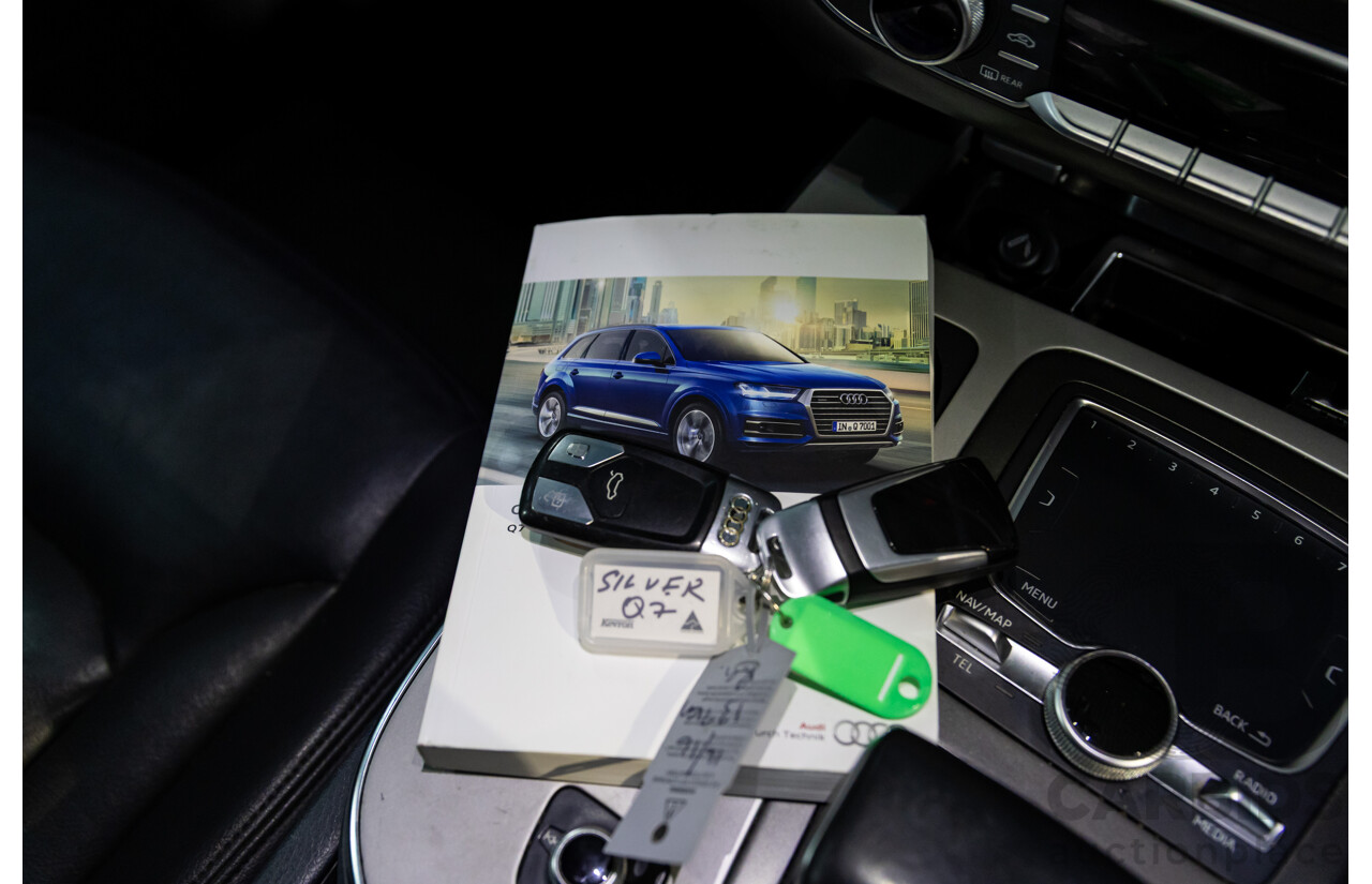 07/2016 Audi Q7 3.0 TDI Quattro (160kW AWD) 4M MY17 4D Wagon Floret Silver Metallic Turbo Diesel V6 3.0L